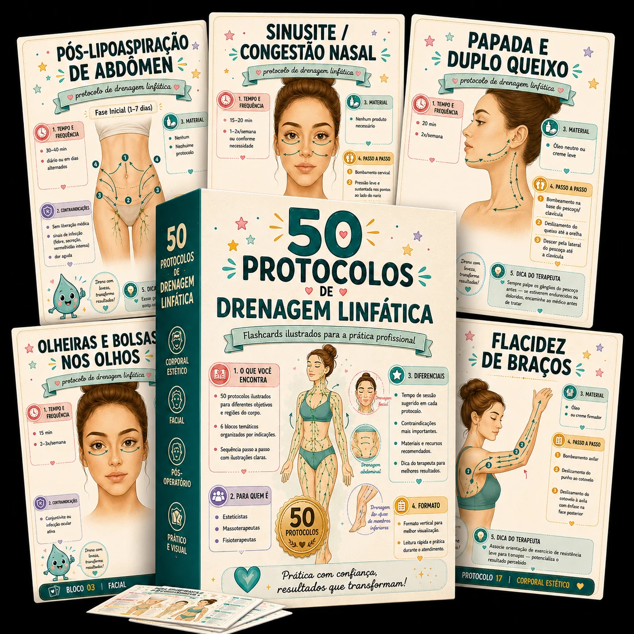 50 Protocolos de Drenagem Linfática em formato digital